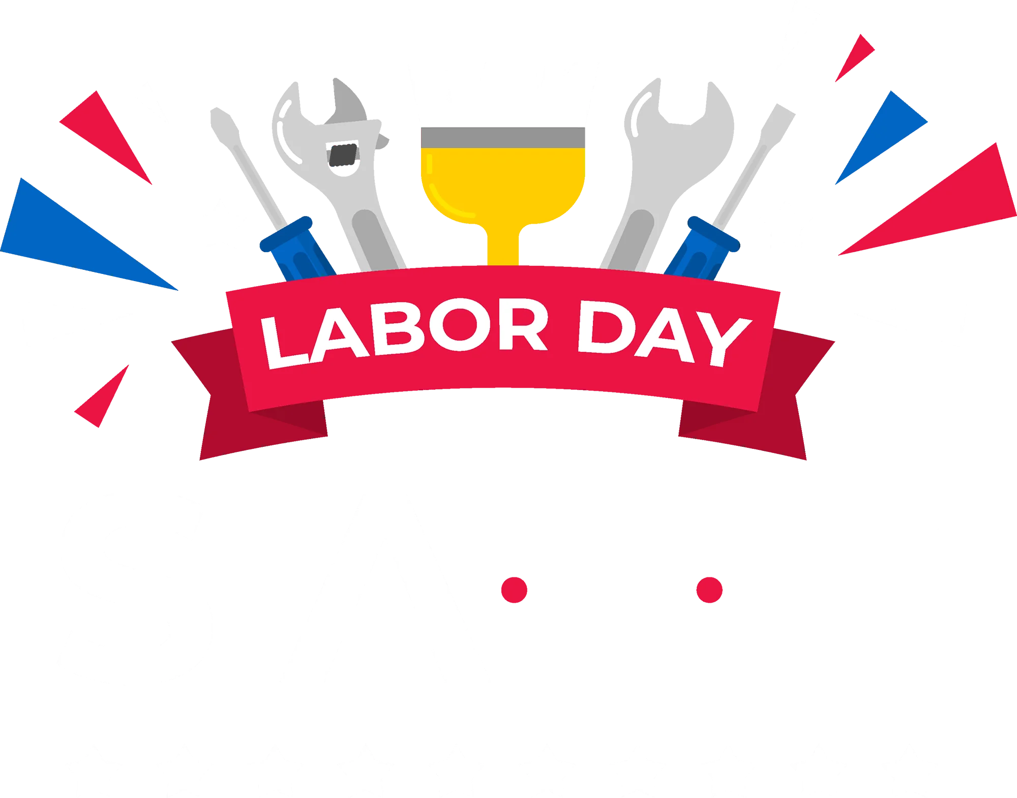 Patriotic Labor Day Celebration Clipart with Tools and Festive Design