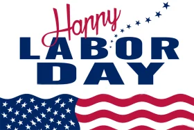 Patriotic Labor Day Celebration Clipart with Waving American Flag Design