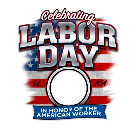 Patriotic Labor Day Clipart Honoring American Workers with Flag Design
