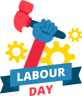 Powerful Labour Day Clipart Celebrating Workers' Strength and Industrial Unity
