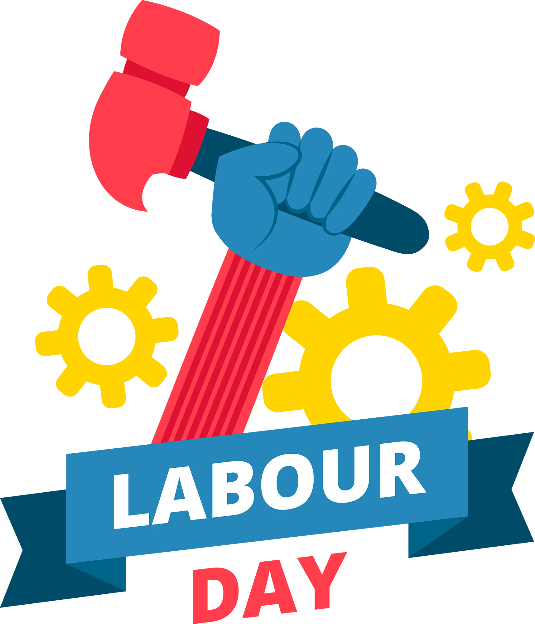 Powerful Labour Day Clipart Celebrating Workers' Strength and Industrial Unity