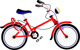 Retro Red Kids Bicycle Clipart with Sleek Design and Compact Frame