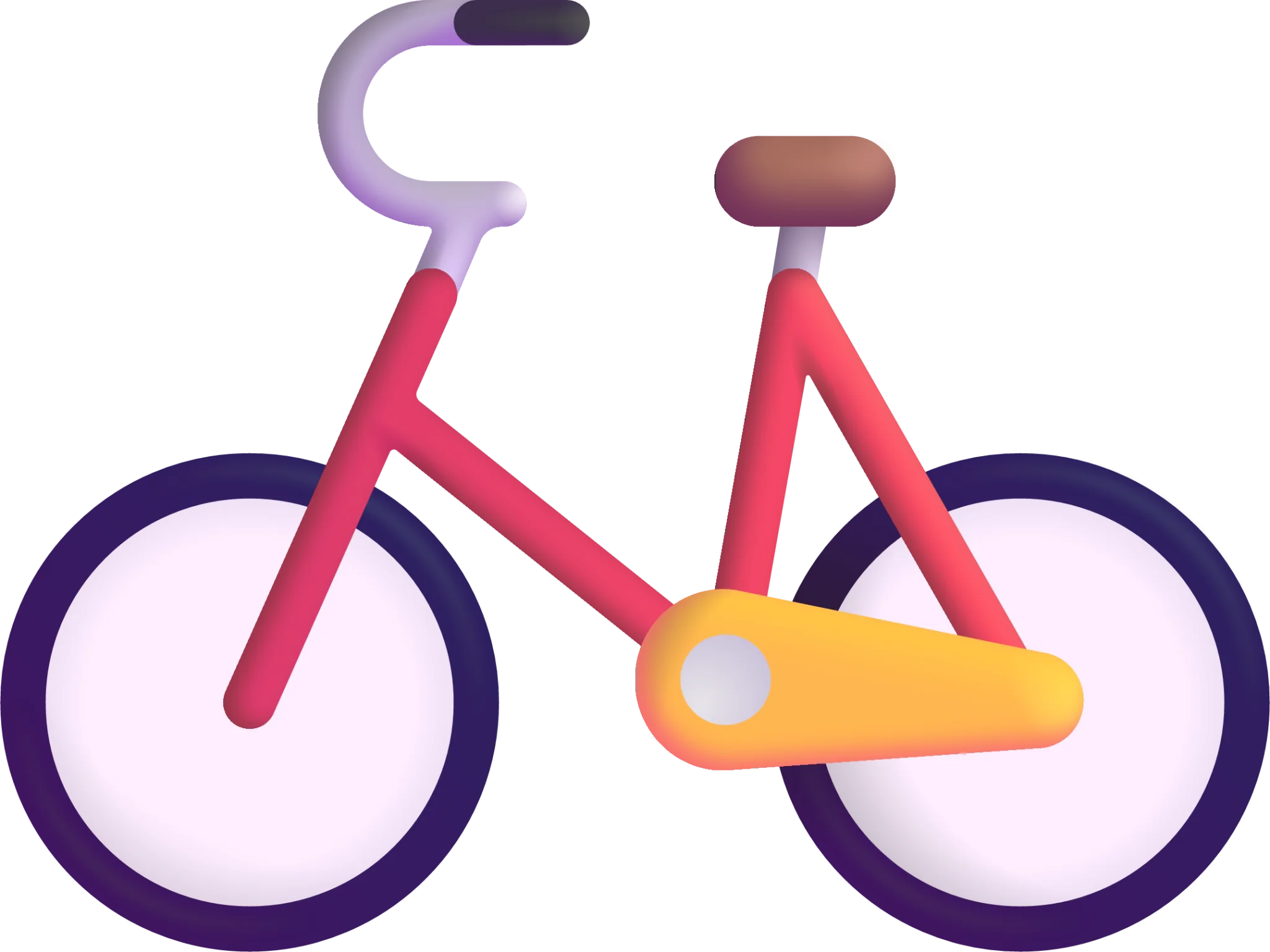 Simple Geometric Bicycle Clipart with Playful Color Palette and Minimalist Design