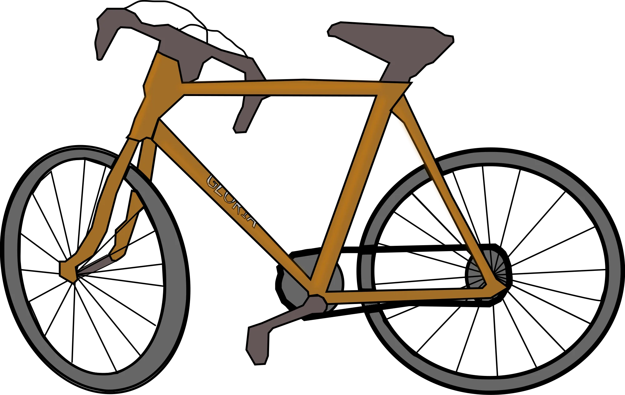 Sleek and Minimalist Brown Bicycle Clipart Illustration for Design Projects