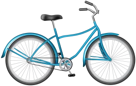 Sleek Azure Cruiser Bicycle Clipart - Minimalist Urban Cycling Design