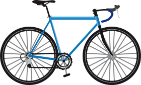 Sleek Blue Road Bicycle Clipart with Minimalist Design and Thin Frame
