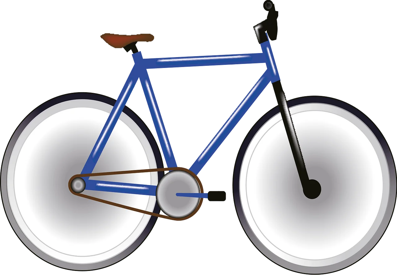Sleek Blue Urban Minimalist Bicycle Clipart Design with Clean Lines