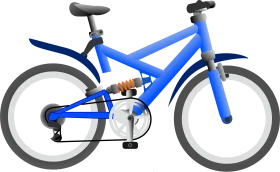 Sleek Electric Blue Mountain Bike Clipart Illustration with Dynamic Design