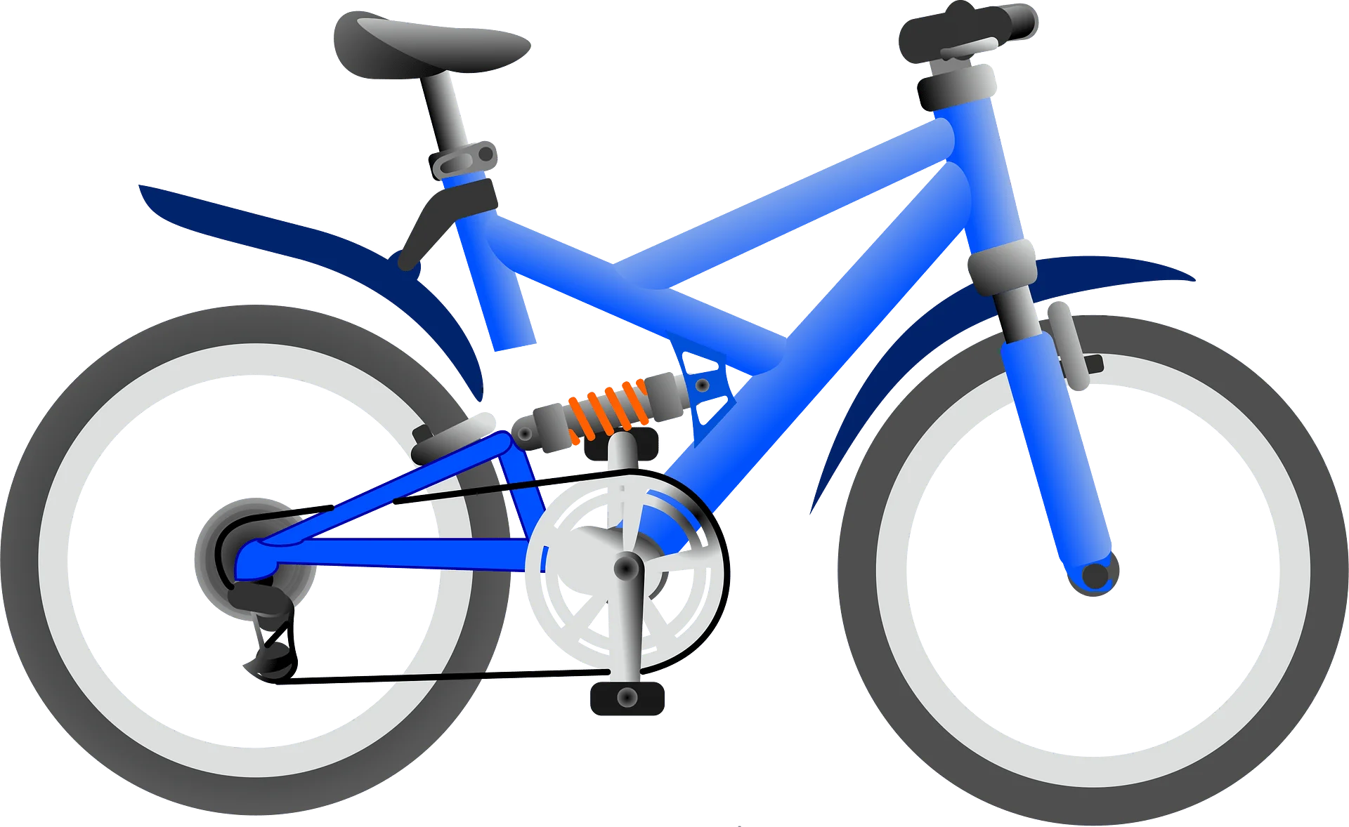 Sleek Electric Blue Mountain Bike Clipart Illustration with Dynamic Design