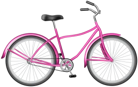 Sleek Pink Bicycle Clipart Illustration with Minimalist Design
