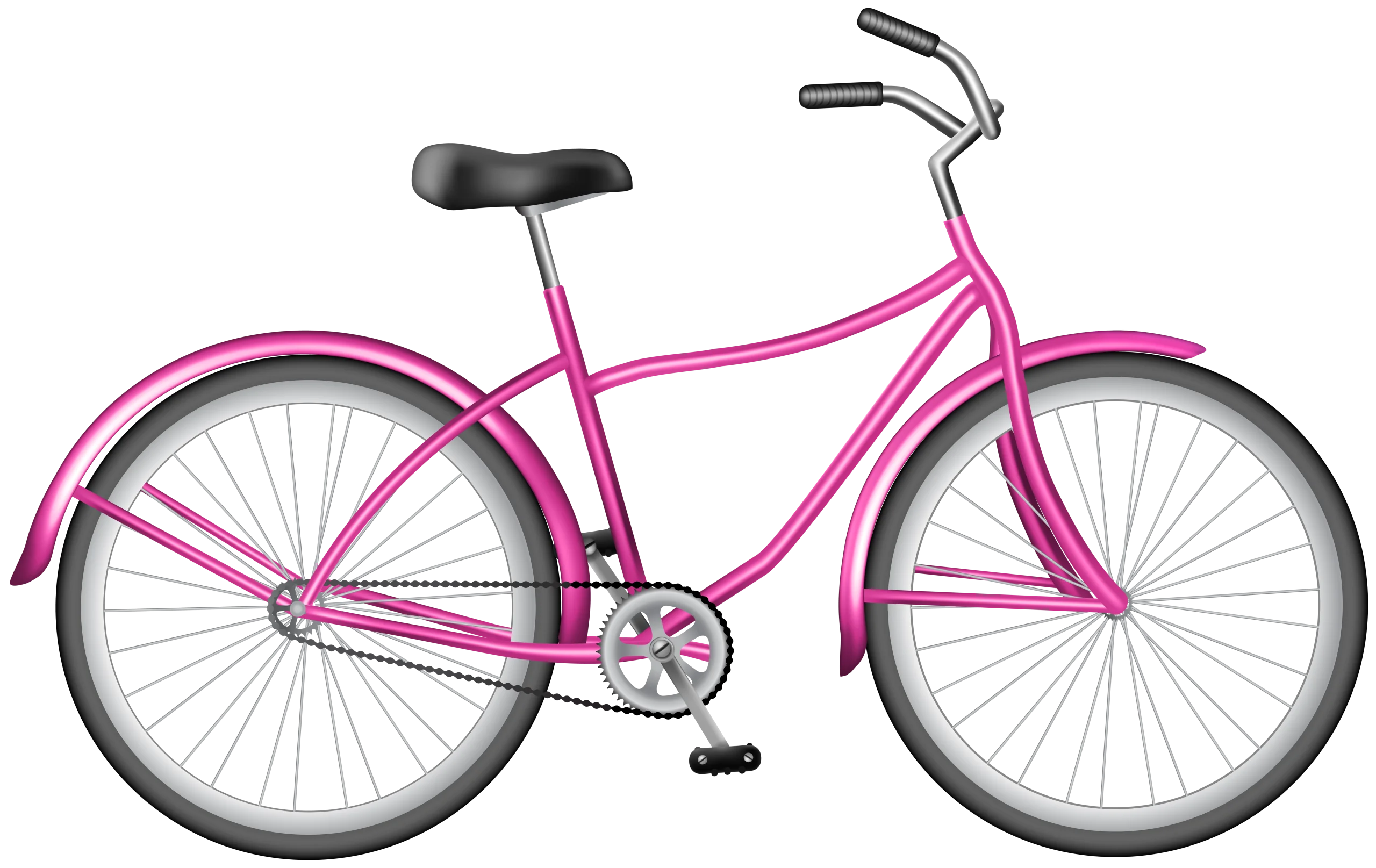 Sleek Pink Bicycle Clipart Illustration with Minimalist Design