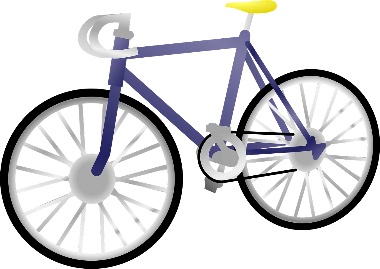 Sleek Purple Road Bicycle Clipart with Minimalist Design and Refined Details