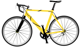 Sleek Yellow Racing Bicycle Clipart with Minimalist Design and Aerodynamic Frame