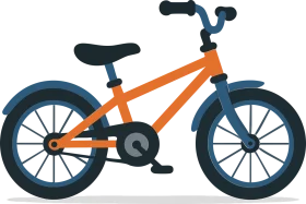 Stylish Orange and Blue Kids Balance Bike Clipart Illustration