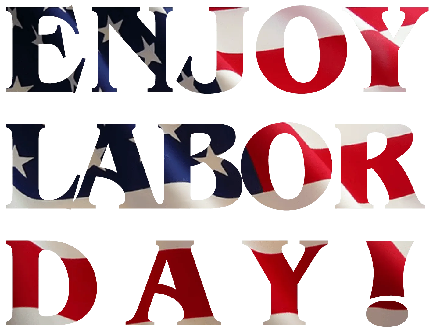 Stylish Typographic Labor Day Celebration Clipart with Patriotic Color Scheme