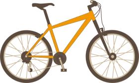 Yellow Mountain Bicycle Clipart Illustration - Sleek Two-Wheeled Transportation Design