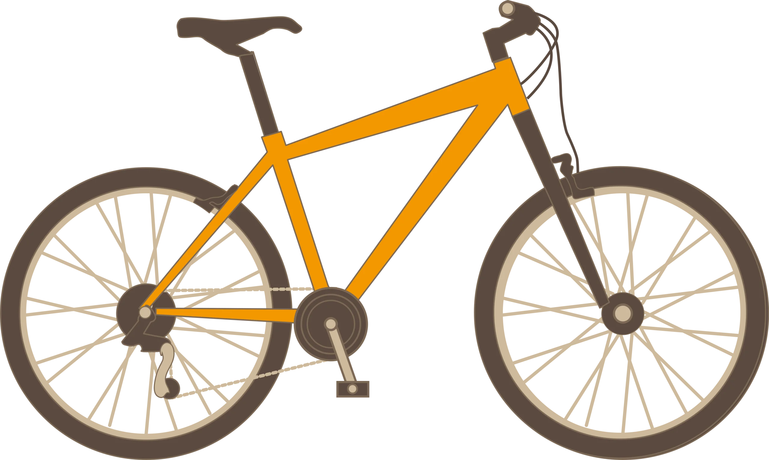 Yellow Mountain Bicycle Clipart Illustration - Sleek Two-Wheeled Transportation Design