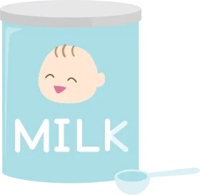 Adorable Baby-Themed Milk Container Clipart with Cute Smiling Cartoon Face