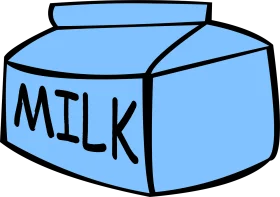 Blue Cartoon Milk Carton Clipart Illustration with Simple Design