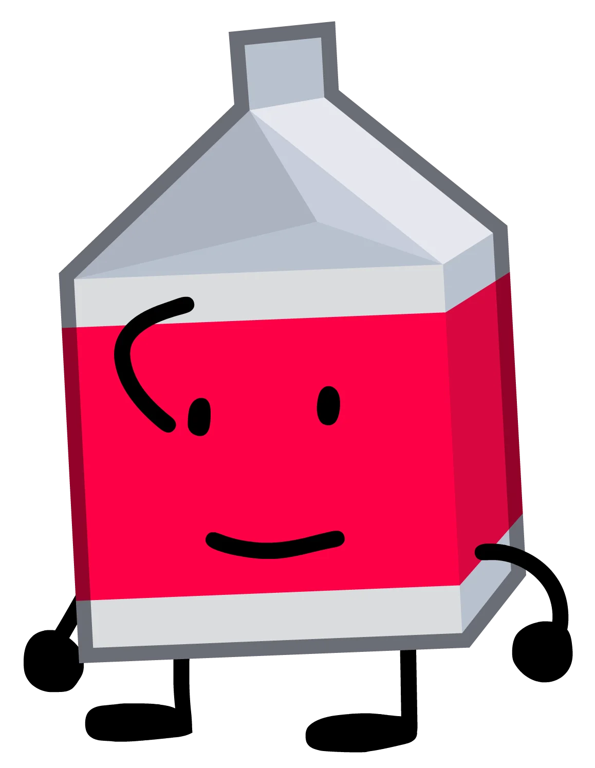 Cheerful Red and Silver Milk Carton Clipart Character with Friendly Expression