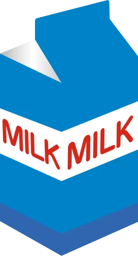 Classic Blue and White Milk Carton Clipart Design with Bold Typography
