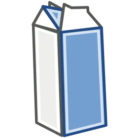Classic Blue and White Milk Carton Clipart Design with Simple Geometric Lines