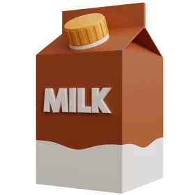 Classic Brown Milk Carton Clipart Illustration with Wooden Cap Design