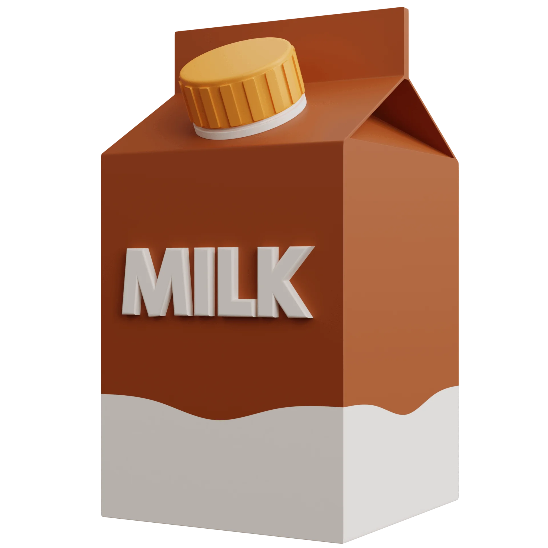 Classic Brown Milk Carton Clipart Illustration with Wooden Cap Design