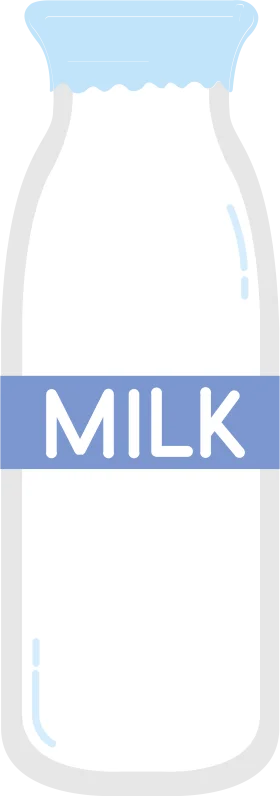 Classic White and Blue Simple Milk Bottle Clipart Illustration Design