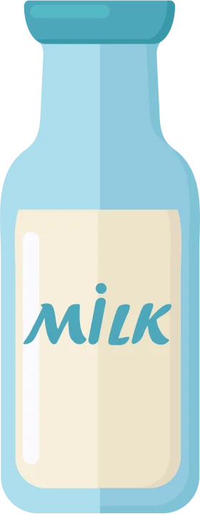 Minimalist Blue and Cream Milk Bottle Clipart with Smooth Design