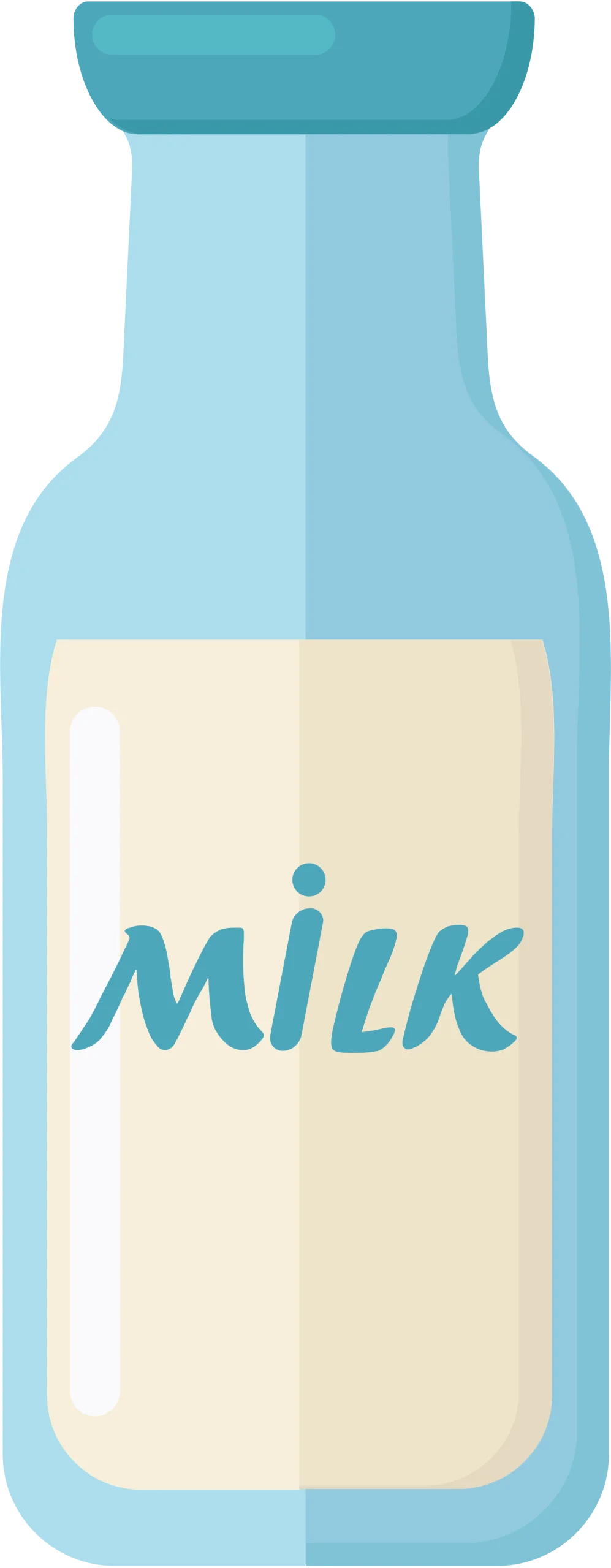 Minimalist Blue and Cream Milk Bottle Clipart with Smooth Design