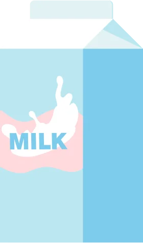 Minimalist Pastel Milk Carton Clipart with Soft Color Palette and Splash Design