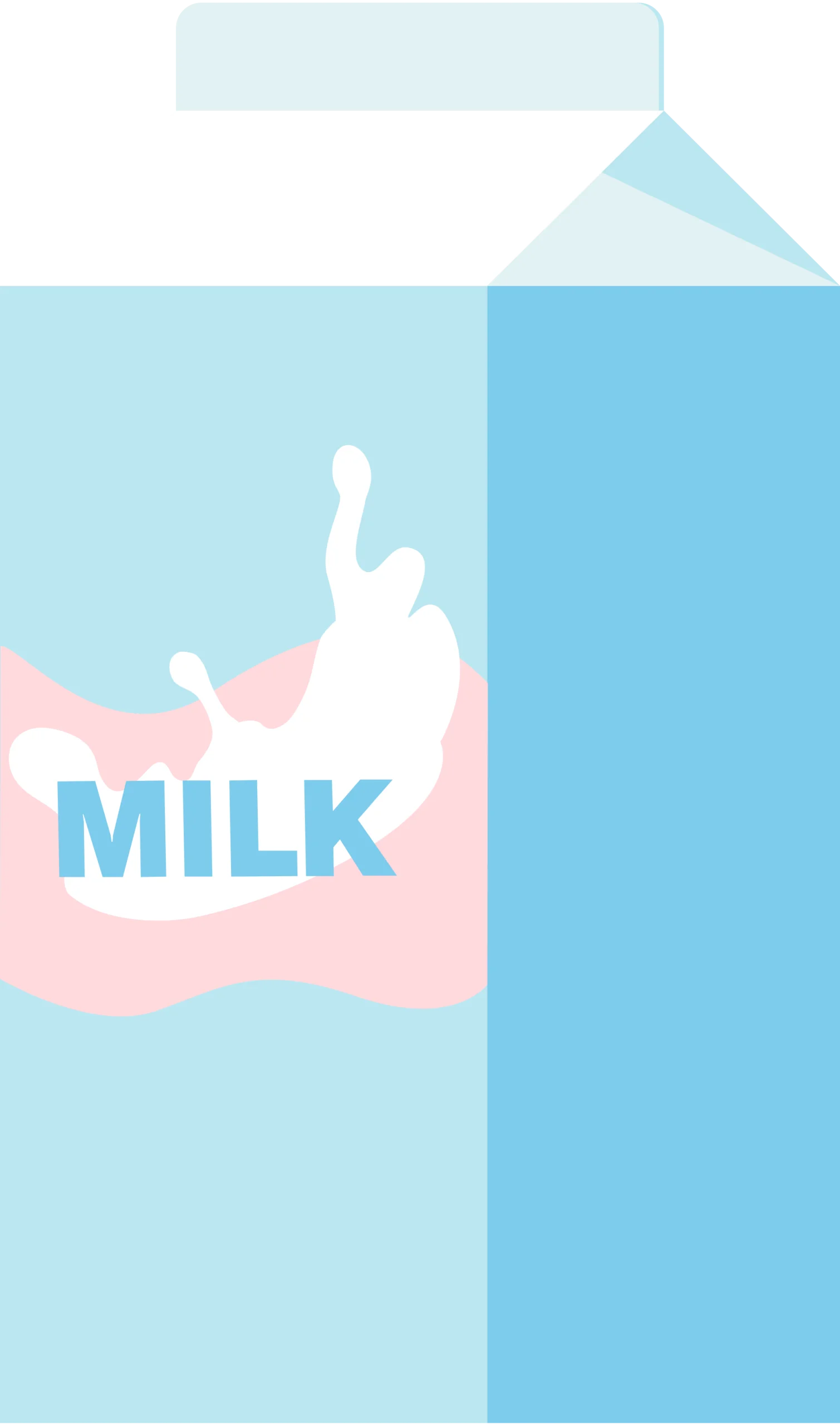 Minimalist Pastel Milk Carton Clipart with Soft Color Palette and Splash Design
