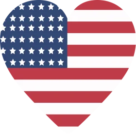 Patriotic United States Flag Heart-Shaped Clipart Symbolizing National Love