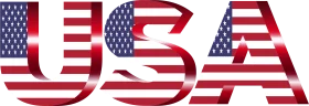 Patriotic USA Typography Clipart with Waving American Flag Design Elements