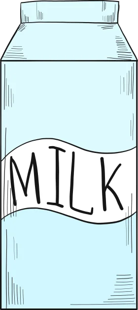 Simple and Clean Hand-Drawn Milk Carton Clipart Illustration Design