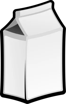Simple White Milk Carton Clipart Illustration with Clean Graphic Design