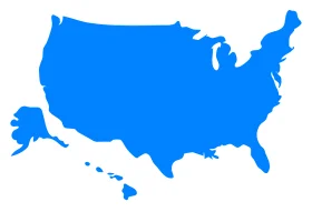United States Geographical Outline Clipart - Simple Blue National Silhouette Map