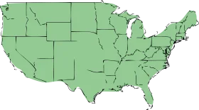United States Geographical Outline Clipart - Soft Sage Green Cartographic Representation
