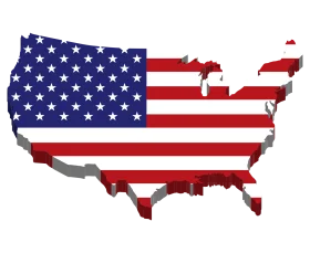United States Map Shaped as American Flag Patriotic Clipart Design