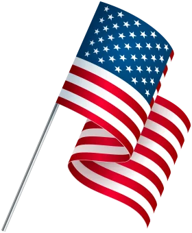 Waving American Flag Clipart: Symbolic Stars and Stripes Patriotic Design