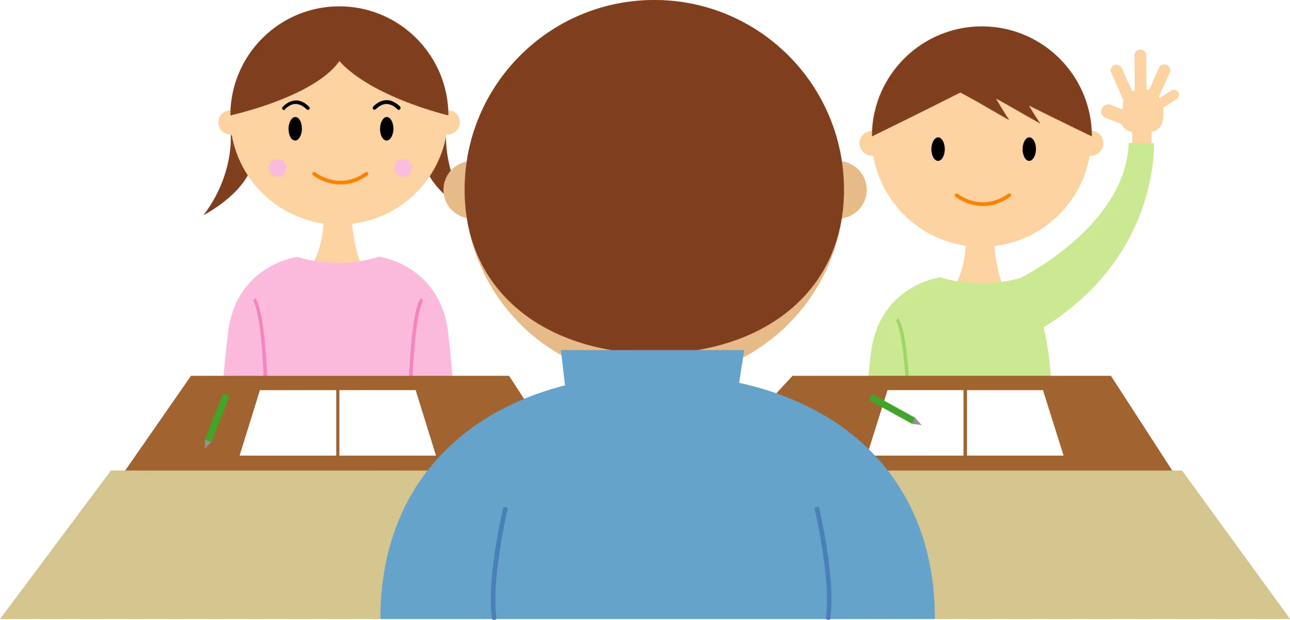 Classroom Interaction Clipart: Students and Teacher Engaging in Learning Environment