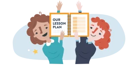 Collaborative Learning Lesson Plan Sharing Clipart with Enthusiastic Students