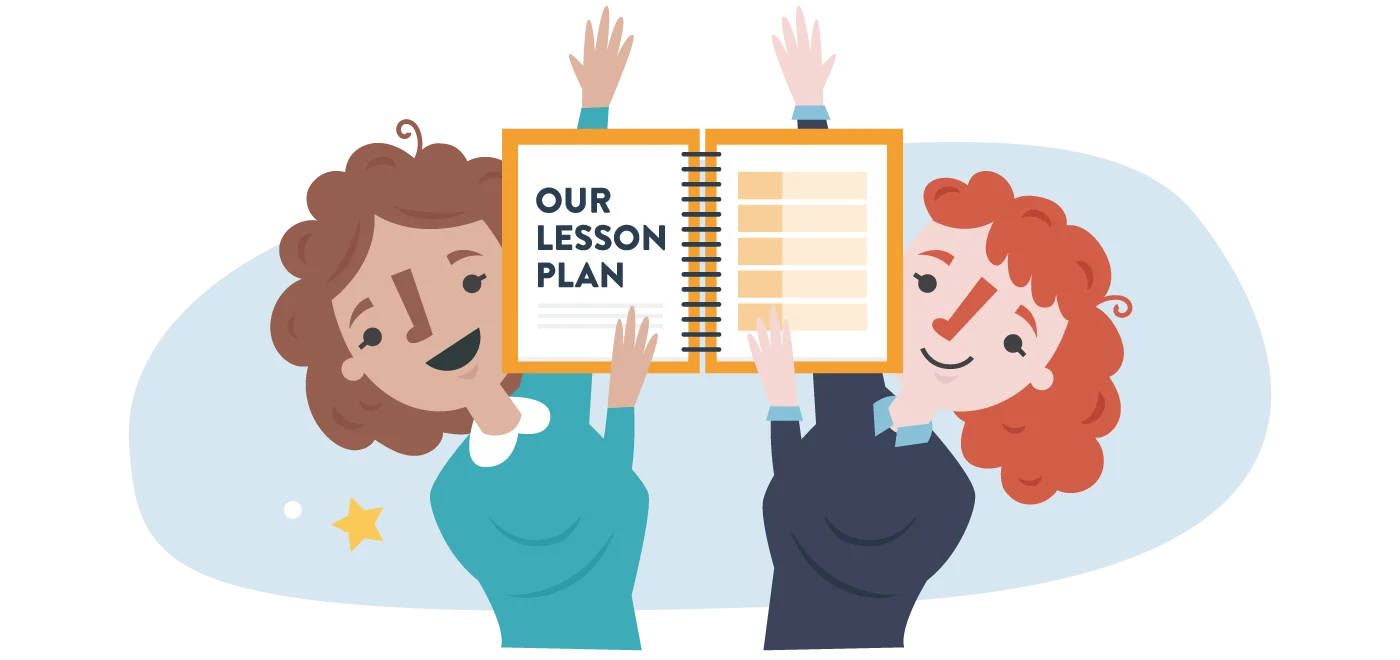 Collaborative Learning Lesson Plan Sharing Clipart with Enthusiastic Students