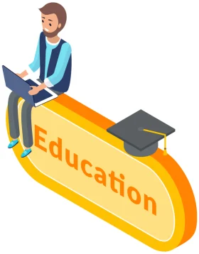Digital Learning Journey: An Inspiring Education Clipart Illustration of Modern Study