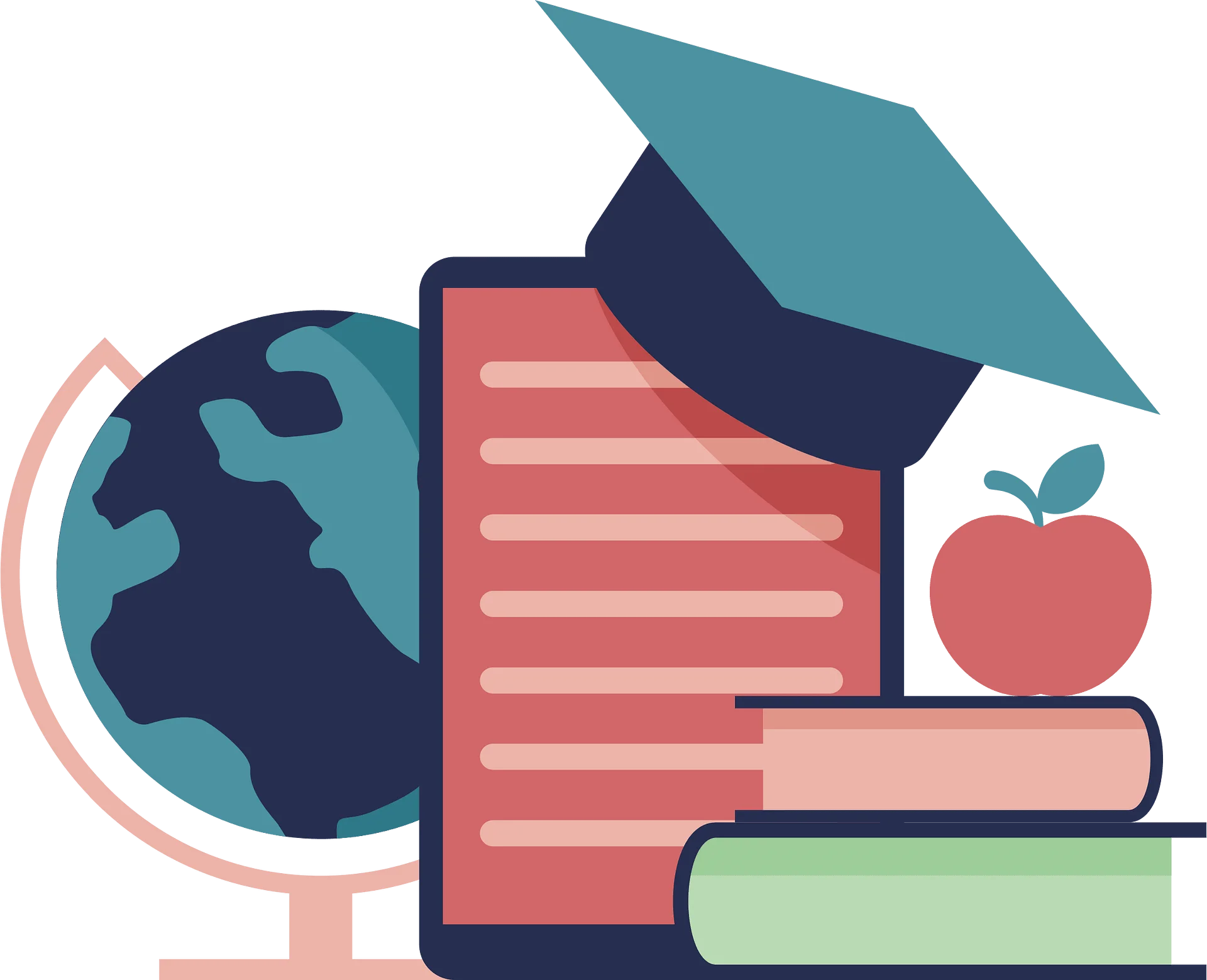 Educational Journey Clipart: Symbolizing Knowledge, Learning, and Global Exploration