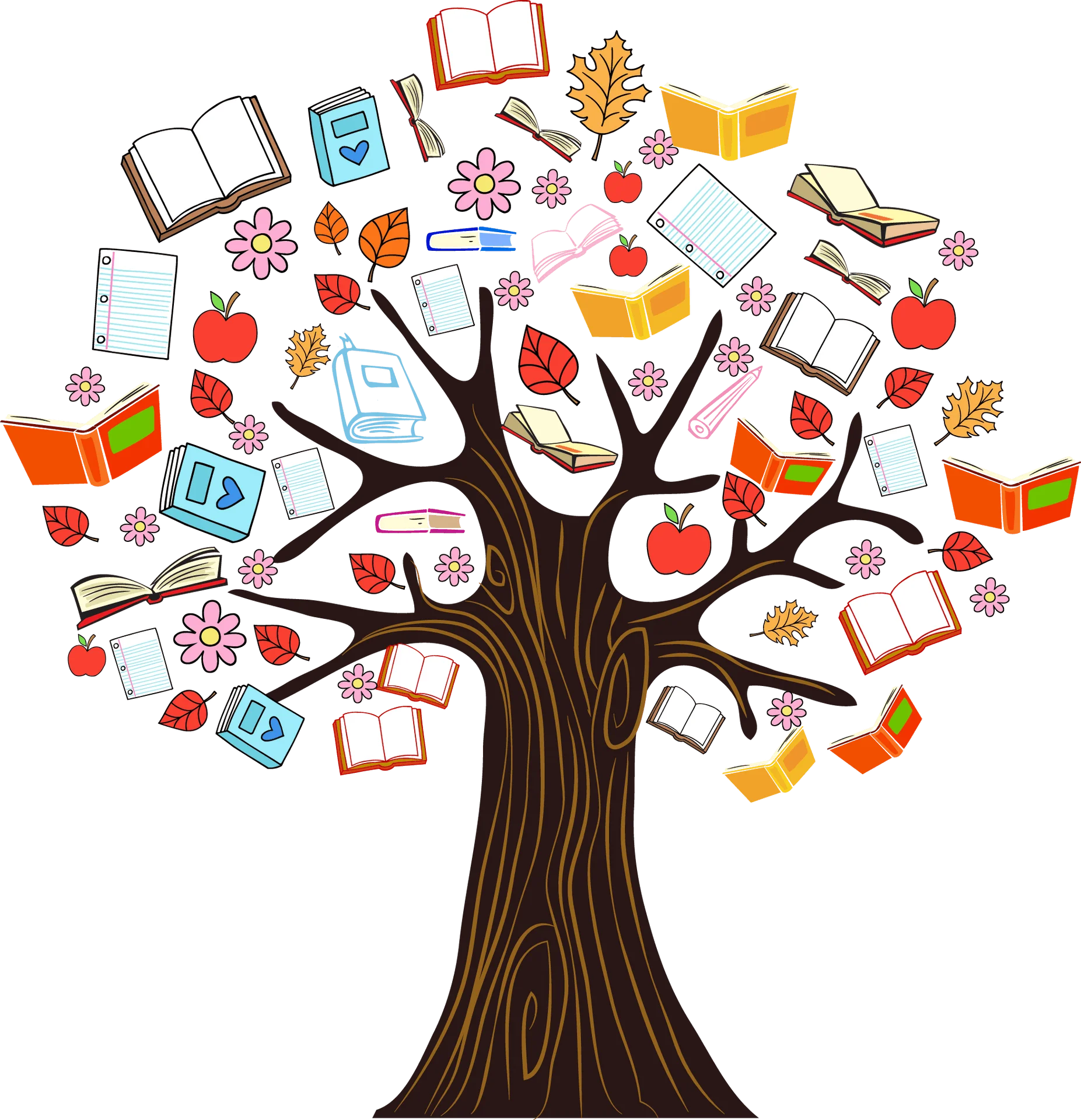 Educational Knowledge Tree Clipart: Blooming with Learning and Inspiration