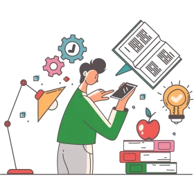 Modern Educational Workflow and Learning Process Innovative Clipart Illustration