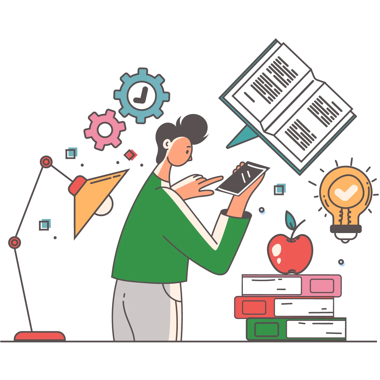 Modern Educational Workflow and Learning Process Innovative Clipart Illustration