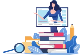 Digital Learning Resources Educational Clipart Illustration of Online Study